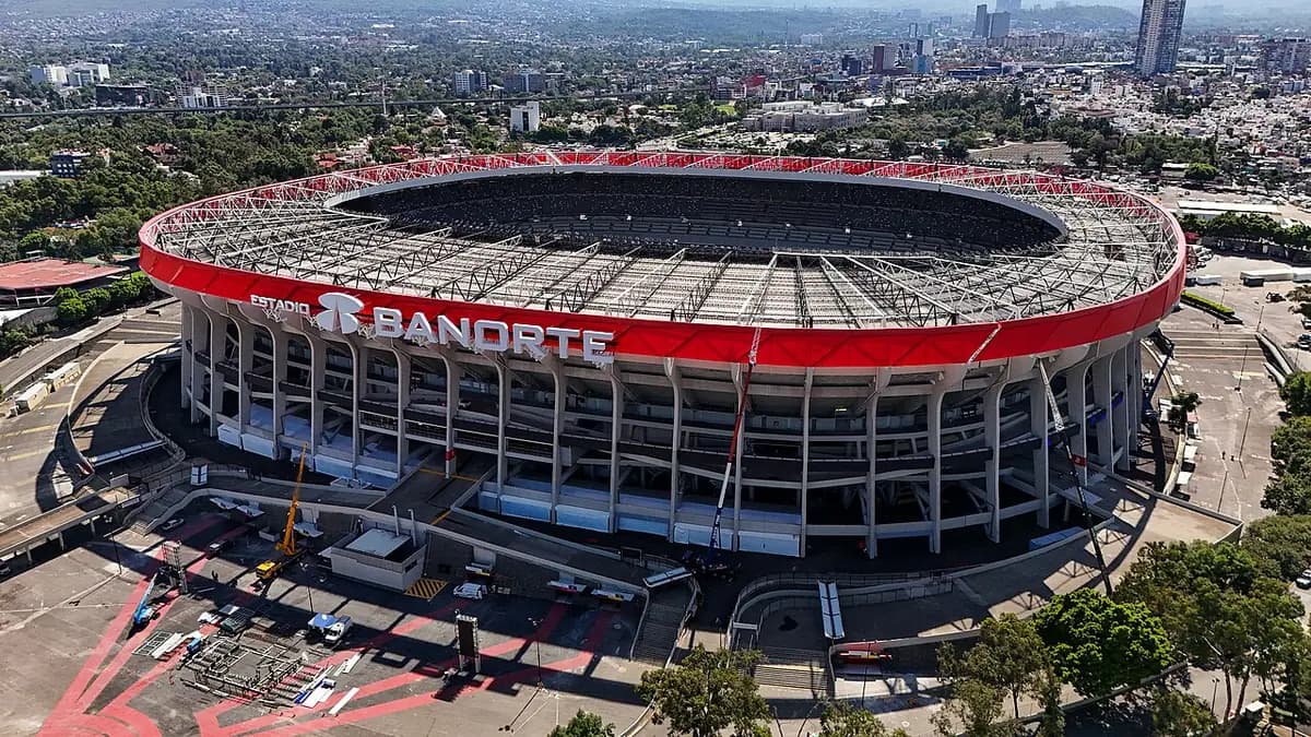 Vista aérea del Estadio Azteca en la Ciudad de México.